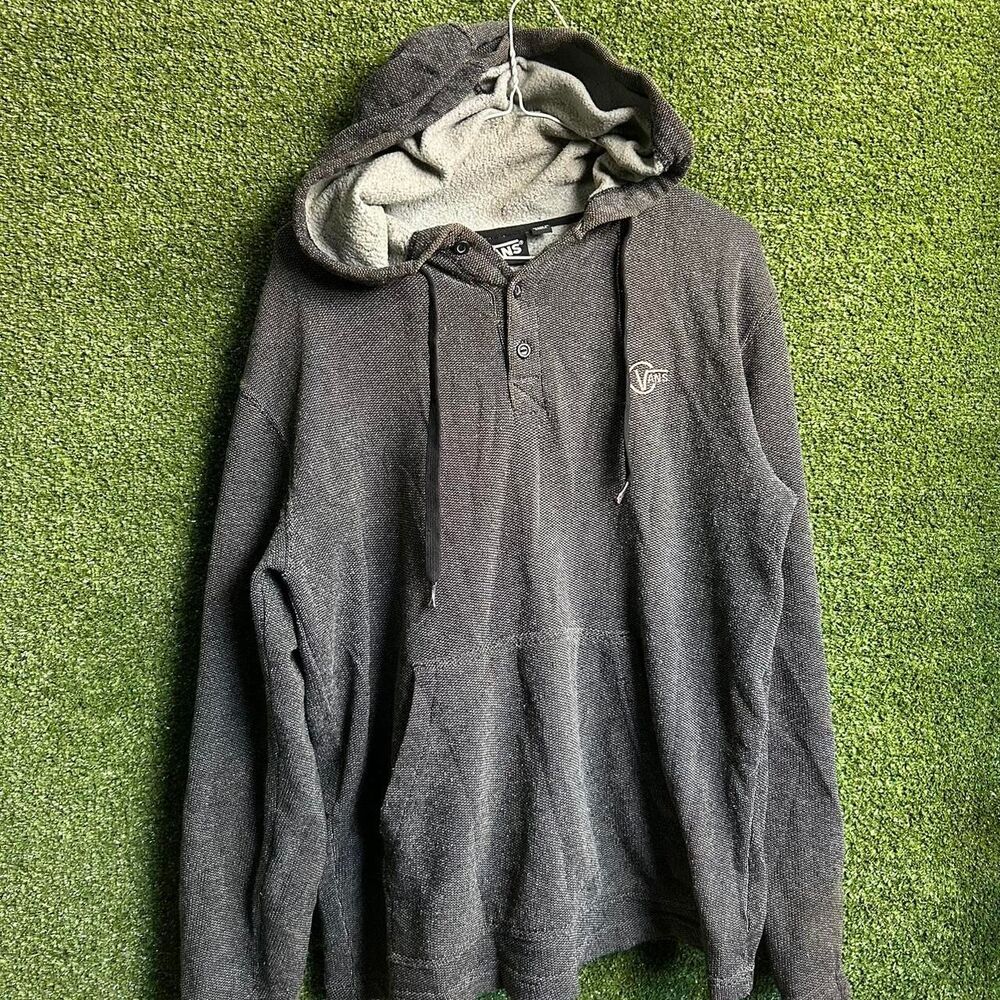 Vans Men's Grey and Navy Hoodie